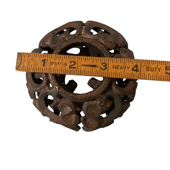 Ornate Cast Iron Decorative Candle Holder - Picture 8 of 9